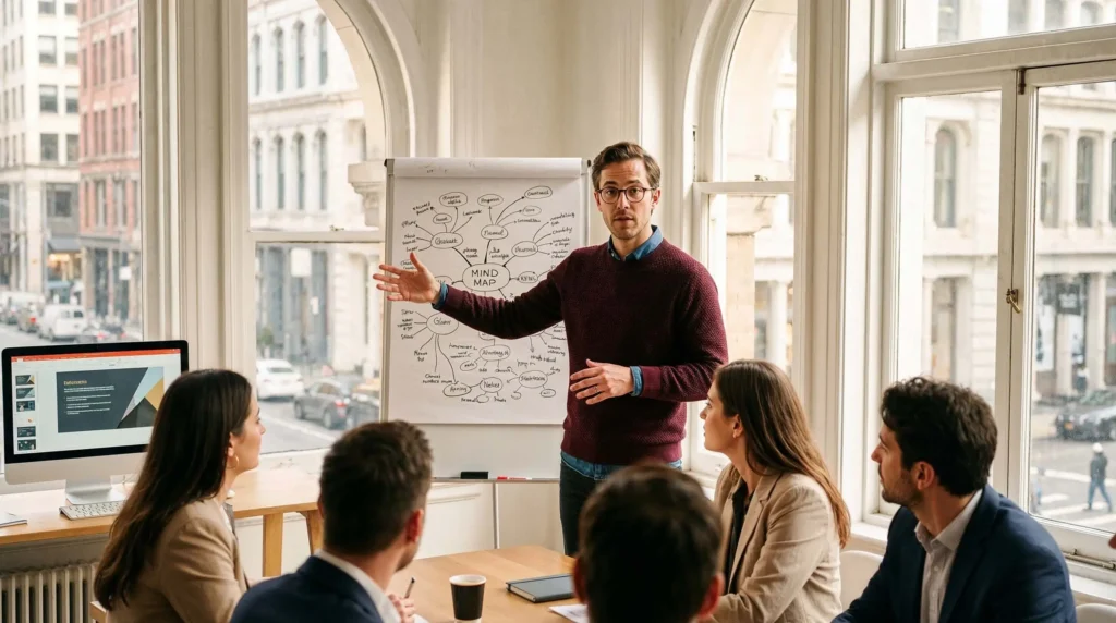 A meeting presentation