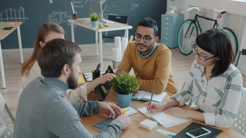 A meeting in progress